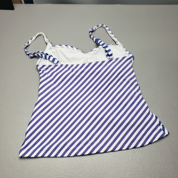 3/$15 apt 9 blue, purple striped tankini bathing suit top women's size medium - Picture 5 of 10